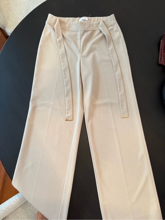 Calvin Klein Pants - Calvin Klein Chic High-Rise Wide Leg Pants in Beige